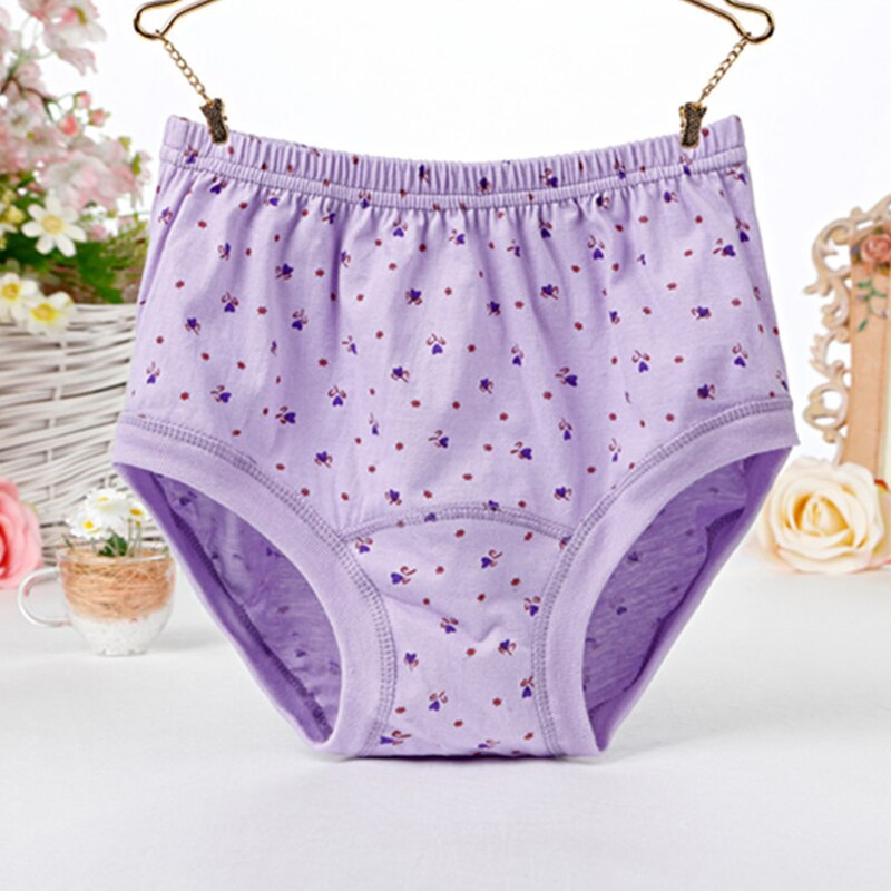 Middle Aged And Elderly Women Panty Underwear Plus Size Breathable Cotton Panties High Waist